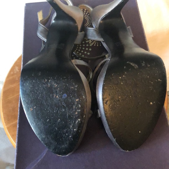 Grey Satin Strapped heel - Picture 6 of 7